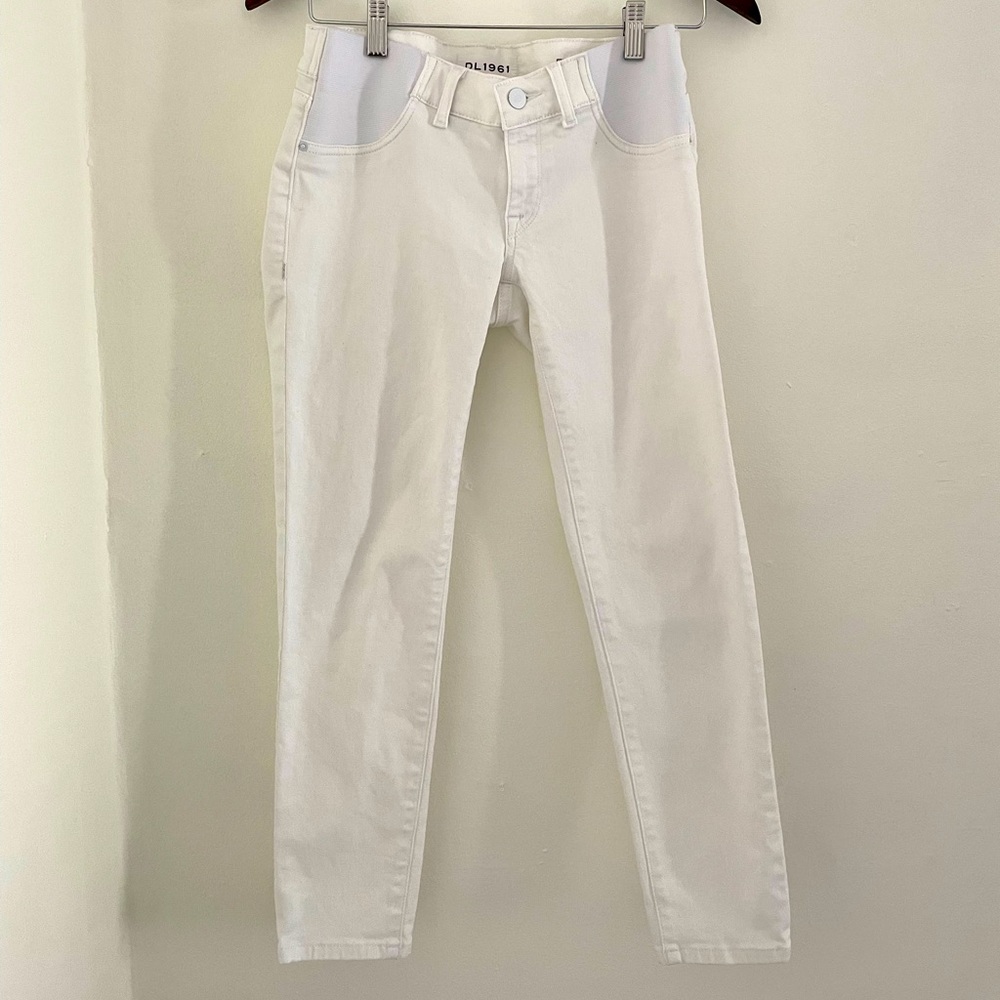 DL1961 white skinny jeans, maternity, ankle length, size 25 maternity, Florence